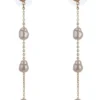 Pearl Gold Chain Drop Earring