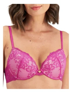 Lace Level 1 Push Up Bra In Fuchsia Shock