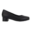 Hush Puppies The Low Square Black Leather Heeled Shoes