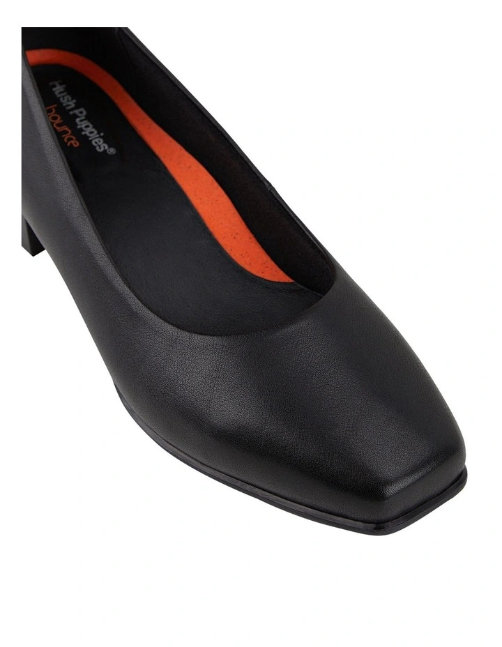 Hush Puppies The Low Square Black Leather Heeled Shoes 2 Hush Puppies The Low Square Black Leather Heeled Shoes - Image 2