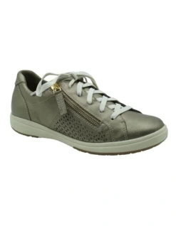 Etta Leather Sneaker In Platinum