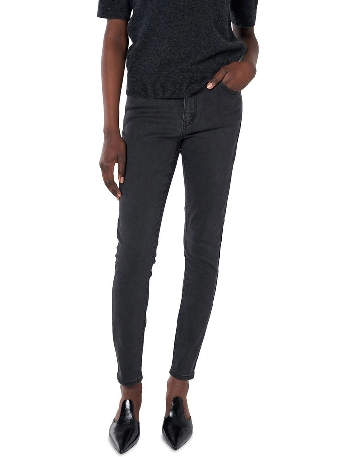 Highwaisted Charcoal Jean In Grey 2 Highwaisted Charcoal Jean In Grey - Image 2