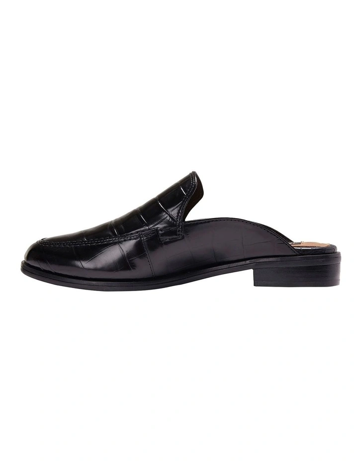 West Black Croc Print Flat Shoes 2 West Black Croc Print Flat Shoes - Image 2