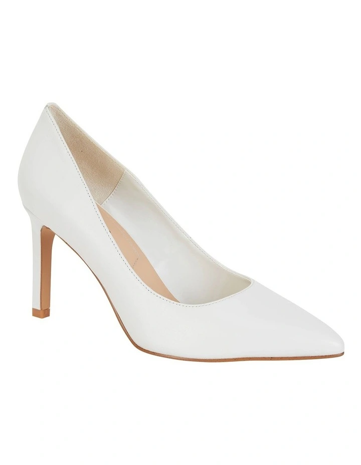 Octavia Heeled Shoes In White Leather 2 Octavia Heeled Shoes In White Leather - Image 2