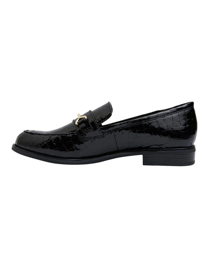 Paragon Flat Shoes In Black Patent Croc Leather 3 Paragon Flat Shoes In Black Patent Croc Leather - Image 3