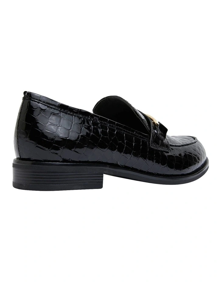 Paragon Flat Shoes In Black Patent Croc Leather 4 Paragon Flat Shoes In Black Patent Croc Leather - Image 4