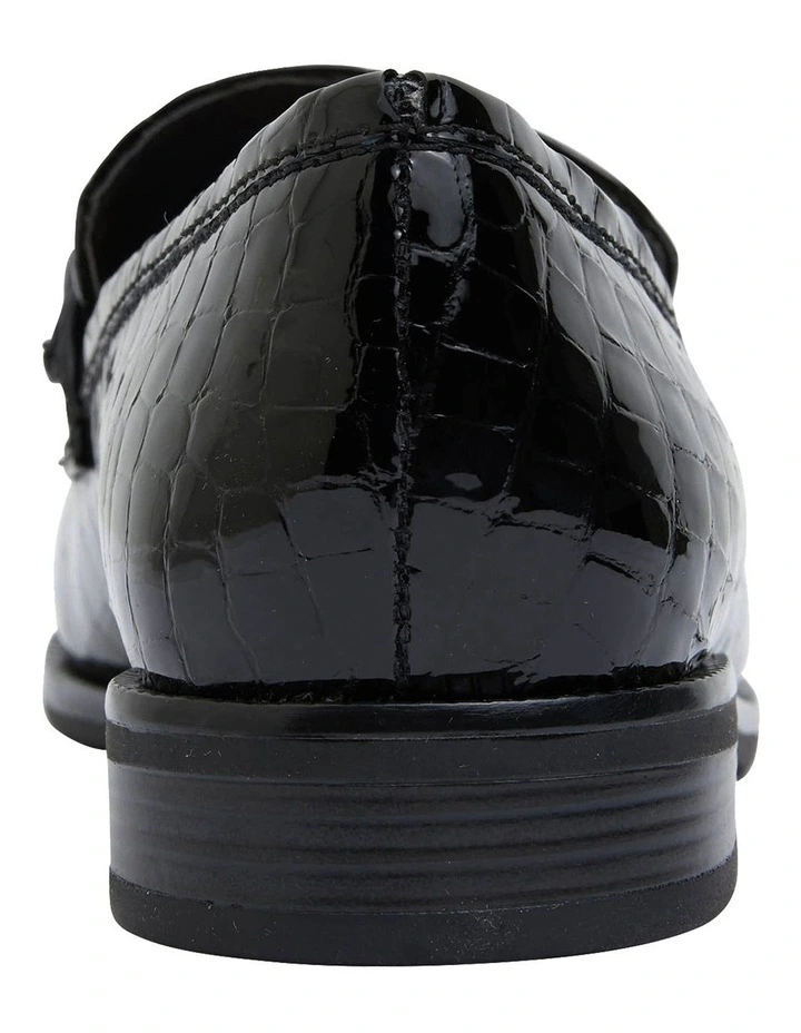 Paragon Flat Shoes In Black Patent Croc Leather 5 Paragon Flat Shoes In Black Patent Croc Leather - Image 5