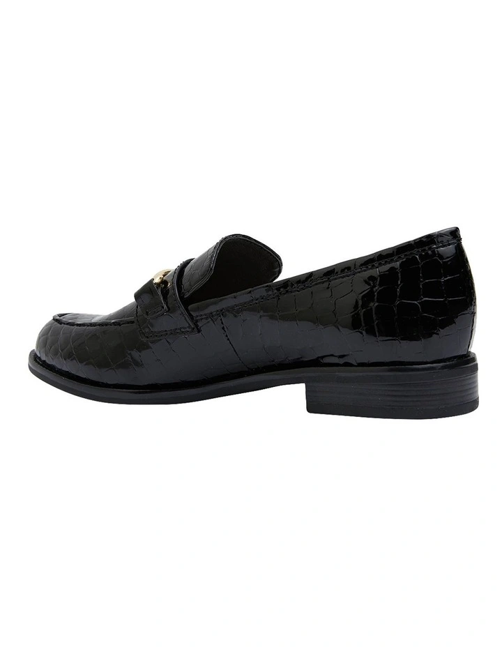 Paragon Flat Shoes In Black Patent Croc Leather 6 Paragon Flat Shoes In Black Patent Croc Leather - Image 6