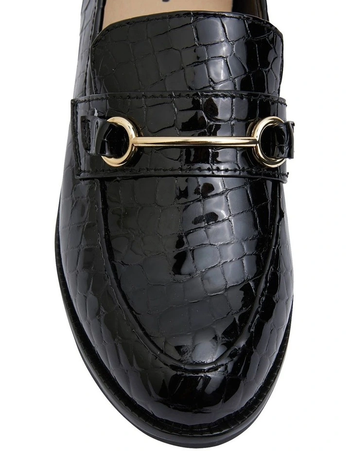 Paragon Flat Shoes In Black Patent Croc Leather 7 Paragon Flat Shoes In Black Patent Croc Leather - Image 7
