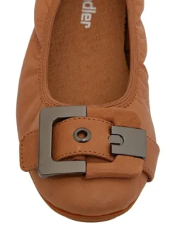 Pentagon Flat Shoes In Tan Leather -Myer Clothing Shop 830636470 7 720x928