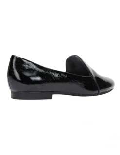 Castle Black Crinkle Patent Flat Shoes -Myer Clothing Shop 830678590 4 720x928
