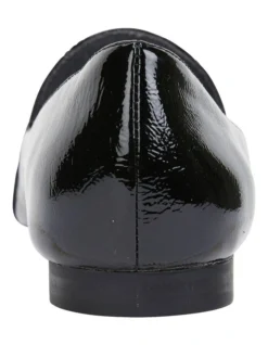 Castle Black Crinkle Patent Flat Shoes -Myer Clothing Shop 830678590 5 720x928