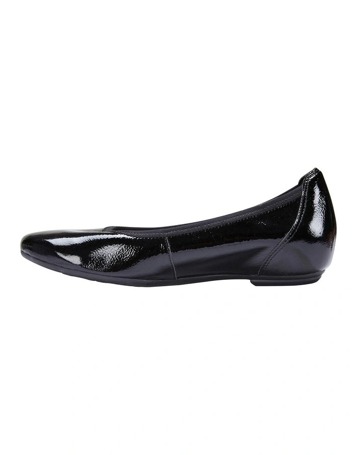 Pamper Black Crinkle Patent Flat Shoes 3 Pamper Black Crinkle Patent Flat Shoes - Image 3