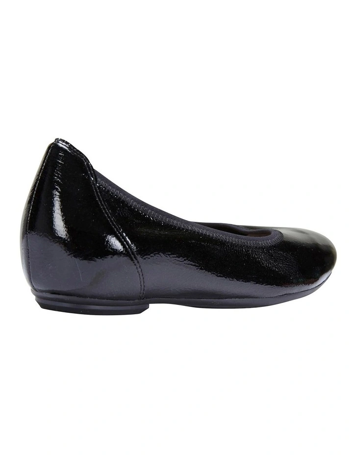 Pamper Black Crinkle Patent Flat Shoes 4 Pamper Black Crinkle Patent Flat Shoes - Image 4