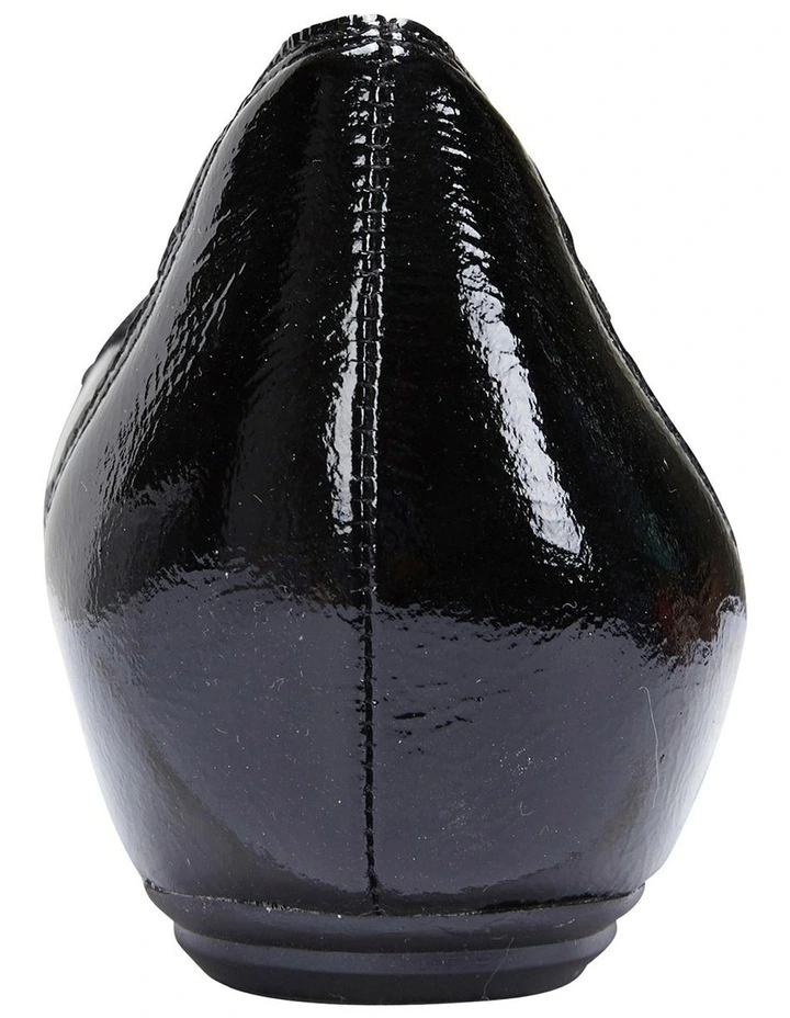 Pamper Black Crinkle Patent Flat Shoes 6 Pamper Black Crinkle Patent Flat Shoes - Image 6