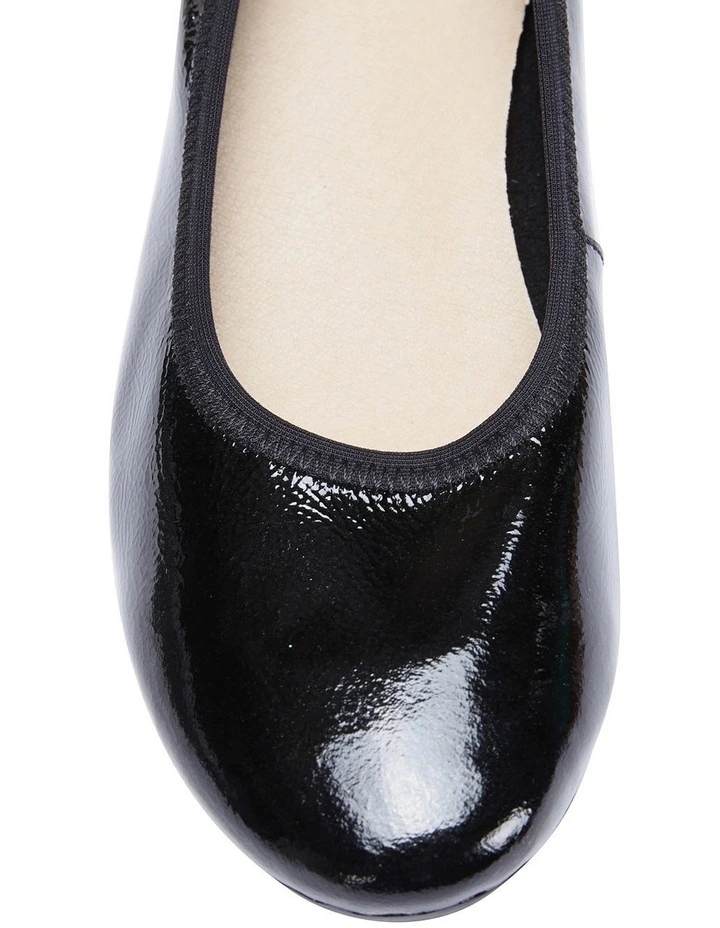 Pamper Black Crinkle Patent Flat Shoes 7 Pamper Black Crinkle Patent Flat Shoes - Image 7