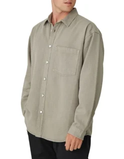 The Portland Long Sleeve Shirt Sage -Myer Clothing Shop 831444580 3 720x928