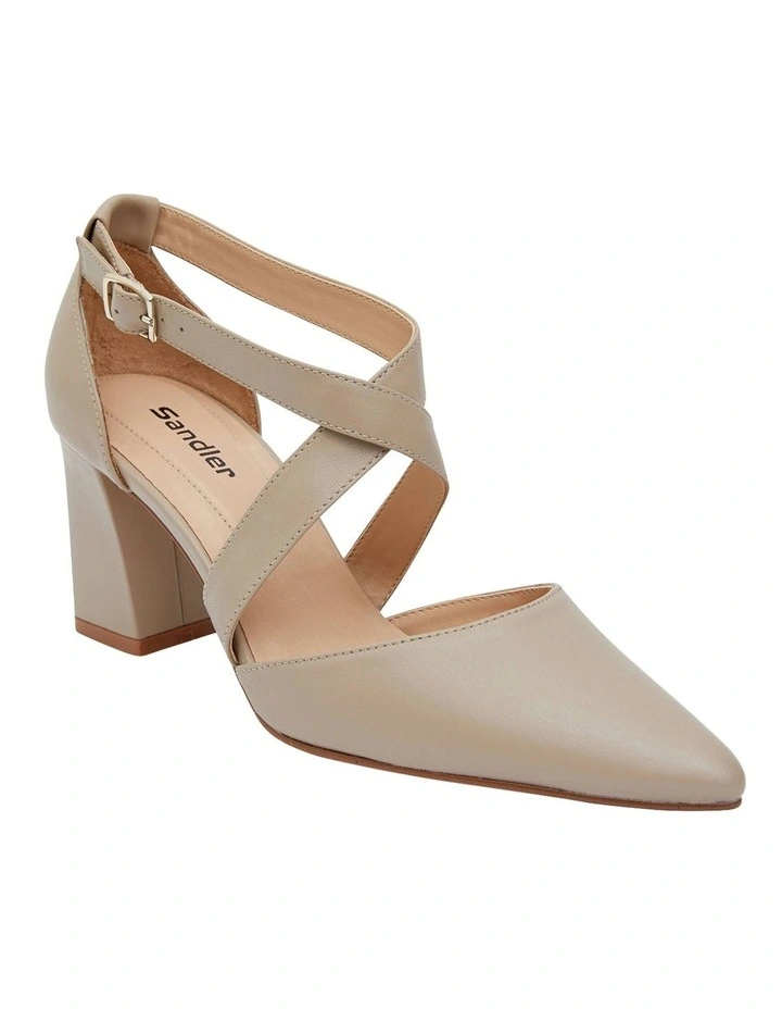 Kara Heeled Shoes In Nude Leather 2 Kara Heeled Shoes In Nude Leather - Image 2