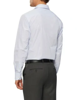 Van Heusen Wash'N'Wear Stripe Euro Long Sleeve Business Shirt Aqua Blue -Myer Clothing Shop 833134870 3 720x928