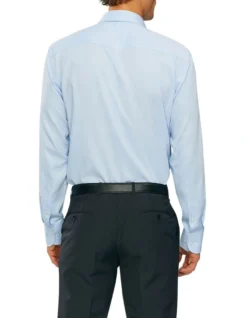 Van Heusen Wash'N'Wear Plain Slim Long Sleeve Business Shirt Blue -Myer Clothing Shop 833135230 3 720x928