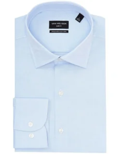 Van Heusen Wash'N'Wear Plain Slim Long Sleeve Business Shirt Blue -Myer Clothing Shop 833135230 4 720x928