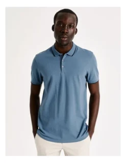 Amalfi Pique Polo In Blue