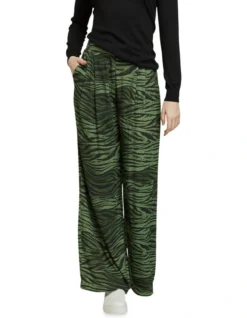 Oxford Chantal Animal Print Wide Leg Pants