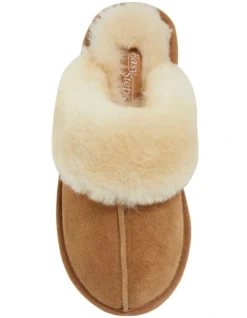 Peggy Chestnut Suede Slippers -Myer Clothing Shop 836358400 4 720x928