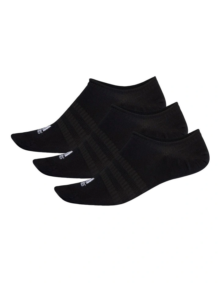 ADIDAS Light No Show Socks 3 Pack In Black 1 ADIDAS Light No Show Socks 3 Pack In Black