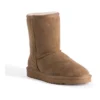 Mid Calf Zip-Up Sheepskin Boot Chestnut/Tan