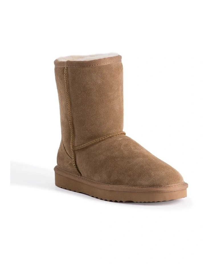 Mid Calf Zip-Up Sheepskin Boot Chestnut/Tan 1 Mid Calf Zip-Up Sheepskin Boot Chestnut/Tan