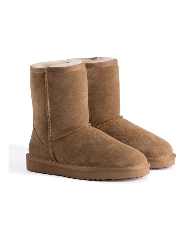 Mid Calf Zip-Up Sheepskin Boot Chestnut/Tan 2 Mid Calf Zip-Up Sheepskin Boot Chestnut/Tan - Image 2