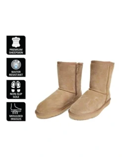 Mid Calf Zip-Up Sheepskin Boot Chestnut/Tan 12 Mid Calf Zip-Up Sheepskin Boot Chestnut/Tan -Myer Clothing Shop 837291700 6 720x928