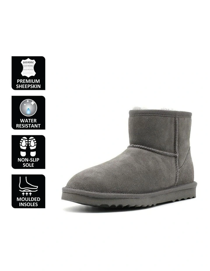 Short Sheepskin Ankle Boot Grey 6 Short Sheepskin Ankle Boot Grey - Image 6