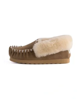 Hand Stitched Womens Sheepskin Moccasin Chestnut/Tan 11 Hand Stitched Womens Sheepskin Moccasin Chestnut/Tan -Myer Clothing Shop 837292600 5 720x928