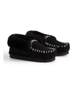 Hand Stitched Womens Sheepskin Moccasin Black -Myer Clothing Shop 837292690 7 720x928