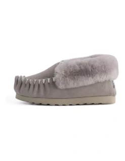 Hand Stitched Womens Sheepskin Moccasin Light Grey 11 Hand Stitched Womens Sheepskin Moccasin Light Grey -Myer Clothing Shop 837292870 5 720x928