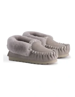 Hand Stitched Womens Sheepskin Moccasin Light Grey 13 Hand Stitched Womens Sheepskin Moccasin Light Grey -Myer Clothing Shop 837292870 7 720x928