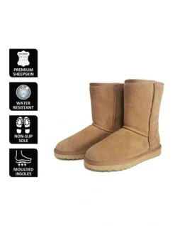 Mid Calf Sheepskin Boot Chestnut/Tan -Myer Clothing Shop 837293410 6 720x928