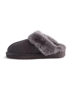 Unisex Sheepskin Wool Sydney Slippers Dark Grey -Myer Clothing Shop 837293590 4 720x928