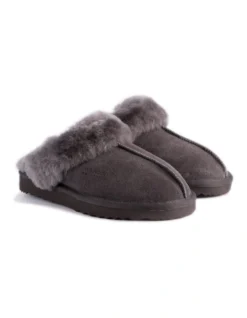 Unisex Sheepskin Wool Sydney Slippers Dark Grey -Myer Clothing Shop 837293590 6 720x928
