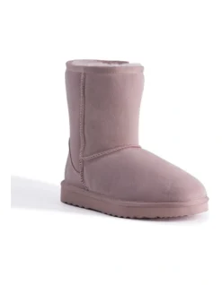Mid Calf Sheepskin Boot Pale Pink