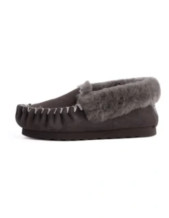 Hand Stitched Womens Sheepskin Moccasin Dark Grey 11 Hand Stitched Womens Sheepskin Moccasin Dark Grey -Myer Clothing Shop 837293950 5 720x928