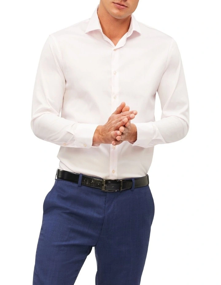 Van Heusen Plain Cotton Stretch Long Sleeve Business Shirt Pink 1 Van Heusen Plain Cotton Stretch Long Sleeve Business Shirt Pink