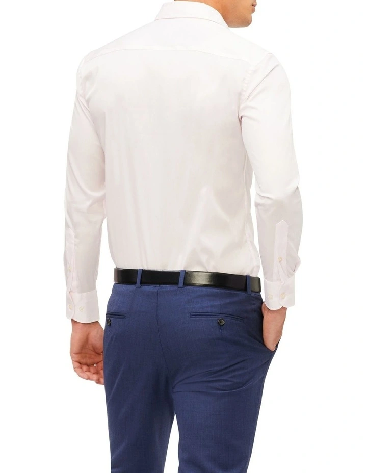Van Heusen Plain Cotton Stretch Long Sleeve Business Shirt Pink 2 Van Heusen Plain Cotton Stretch Long Sleeve Business Shirt Pink - Image 2