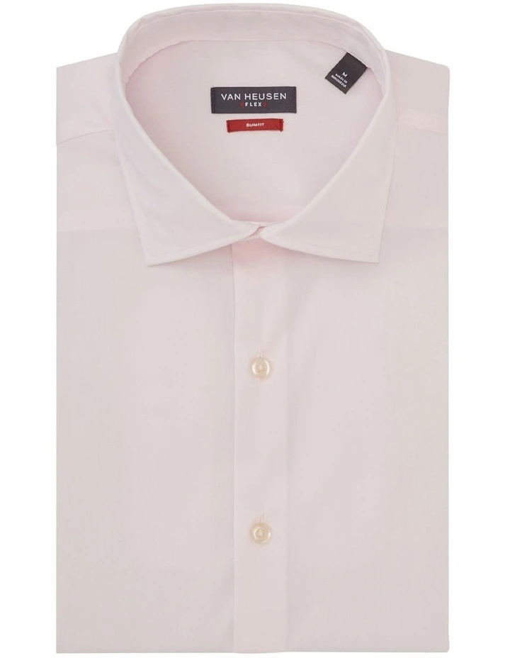 Van Heusen Plain Cotton Stretch Long Sleeve Business Shirt Pink 3 Van Heusen Plain Cotton Stretch Long Sleeve Business Shirt Pink - Image 3
