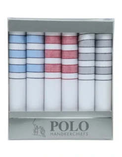 Polo White/Multi Handkerchiefs 6 Pack