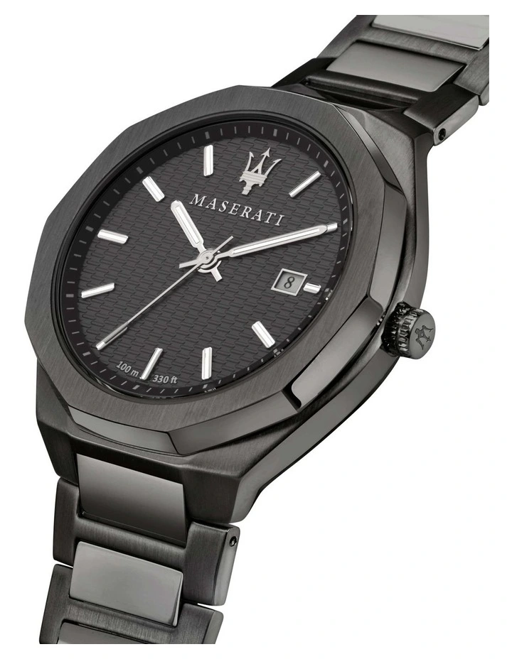 Maserati Stile Gun Metal Gunmetal Stainless Steel Sport Watch 5 Maserati Stile Gun Metal Gunmetal Stainless Steel Sport Watch - Image 5