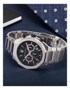 Maserati Stile Chrono Black Dial Bracelet Black Stainless Steel Chronograph Watch -Myer Clothing Shop 840873250 6 720x928