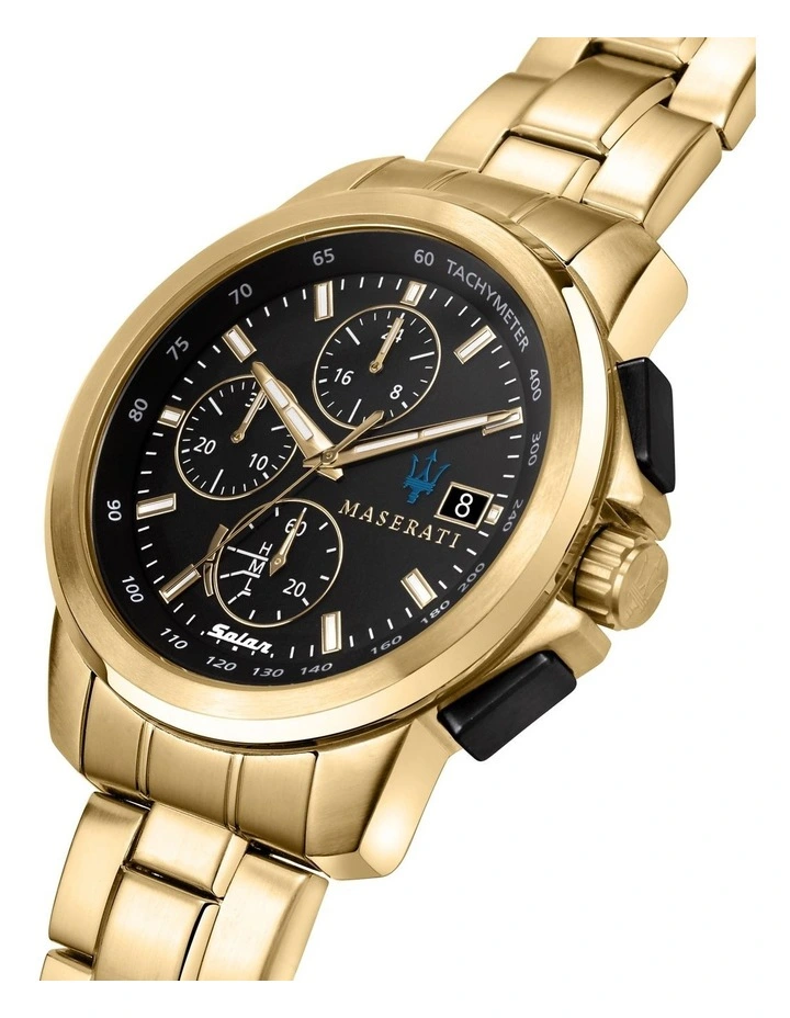Maserati Successo Solar Gold Gold Stainless Steel Chronograph Watch 5 Maserati Successo Solar Gold Gold Stainless Steel Chronograph Watch - Image 5